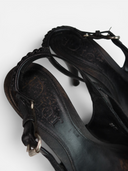 Dior Logo Canvas Slingback Platform Heels