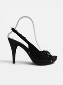 Dior Logo Canvas Slingback Platform Heels