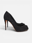 Dolce & Gabbana Lace Peep-Toe Platform Pumps