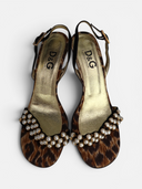 Dolce & Gabbana Leopard Pearl Slingback Heels
