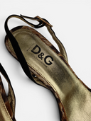 Dolce & Gabbana Leopard Pearl Slingback Heels