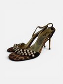 Dolce & Gabbana Leopard Pearl Slingback Heels
