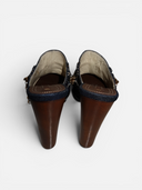 Gianmarco Lorenzi Denim Chainlink Clog Mules
