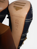 Gianmarco Lorenzi Denim Chainlink Clog Mules