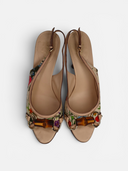 Gucci Flora Bamboo Horsebit Slingback Heels