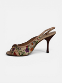 Gucci Flora Bamboo Horsebit Slingback Heels