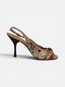 Gucci Flora Bamboo Horsebit Slingback Heels