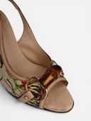 Gucci Flora Bamboo Horsebit Slingback Heels