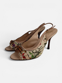 Gucci Flora Bamboo Horsebit Slingback Heels