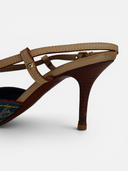 Louis Vuitton Monogram Denim Ankle Wrap Sandals