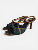 Louis Vuitton Monogram Denim Ankle Wrap Sandals