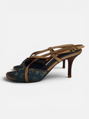 Louis Vuitton Monogram Denim Ankle Wrap Sandals
