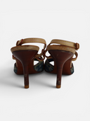 Louis Vuitton Monogram Denim Ankle Wrap Sandals