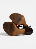 Miu Miu Floral Appliqué Leather Slingback Sandals