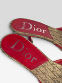 Christian Dior by John Galliano 2004 Rasta Trotter Padlock & Key Kitten Heel Mules - Insole Dior Branding Detail