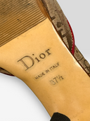 Christian Dior by John Galliano 2004 Rasta Trotter Padlock & Key Kitten Heel Mules - Sole Brand Size & Origin Stamp