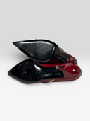 08 Christian Dior by John Galliano Hardcore Burgundy Leather Star Chain Pumps - Soles