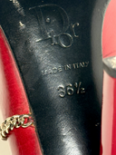 09 Christian Dior by John Galliano Hardcore Burgundy Leather Star Chain Pumps - Insole Brand Size & Origin Stamp