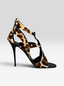 05 Giuseppe Zanotti Leopard Calf Hair Cage Heels - Individual Shoe Side Profile 1