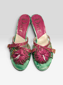 02 Christian Dior by John Galliano FW2003 Koi Python Satin Platform Mules - Pair Top View