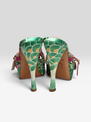 04 Christian Dior by John Galliano FW2003 Koi Python Satin Platform Mules - Pair Heel View