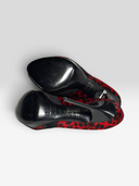 09 Christian Dior by John Galliano Red Leopard Pony Hair Suede Platform Pumps - Soles