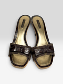 02 Louis Vuitton by Marc Jacobs Vintage Monogram Wood Platform Bow Mules - Pair Top View