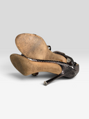 Jimmy Choo Vintage Metallic Bronze Crystal Buckle Sandals - Soles