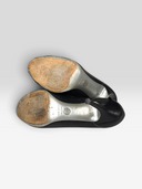 Dolce & Gabbana Vintage Black Leather DG Logo Peep-Toe Pumps - Peep-Toe Detail