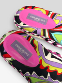 Emilio Pucci Vintage Multicolour Print Braided Rosette Thong Sandals - Insole Brand Detail
