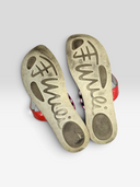 Emilio Pucci Vintage Multicolour Print Braided Rosette Thong Sandals - Soles