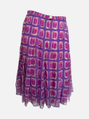Chanel S/S 2001 Watercolour CC Logo Silk Pleated Skirt back