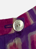 Chanel S/S 2001 Watercolour CC Logo Silk Pleated Skirt Chanel button detail
