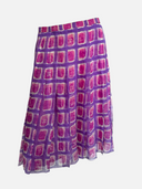 Chanel S/S 2001 Watercolour CC Logo Silk Pleated Skirt front